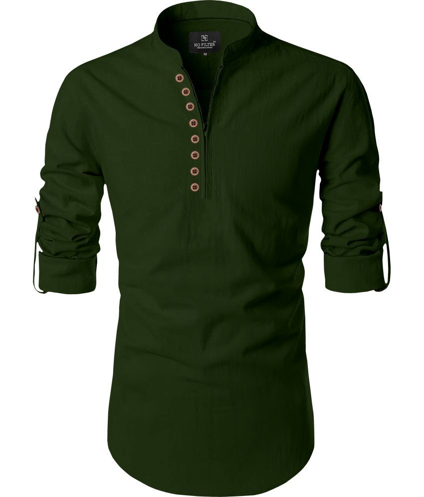     			Nofilter Dark Green Cotton Men's Regular Kurta ( Pack of 1 )