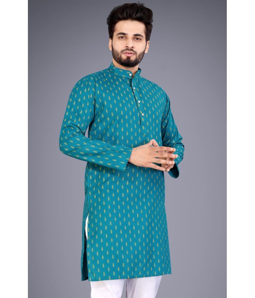     			Nofilter Green Cotton Blend Men's Regular Kurta ( Pack of 1 )