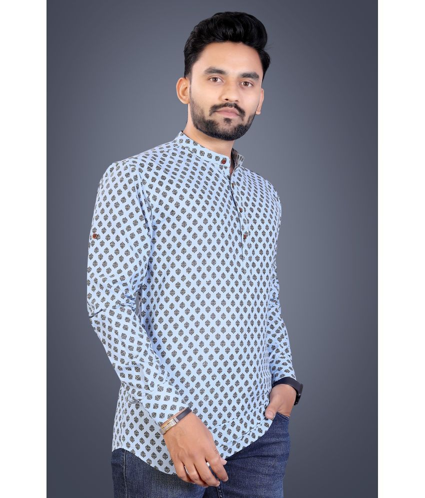     			Nofilter Light Blue Cotton Blend Men's Regular Kurta ( Pack of 1 )