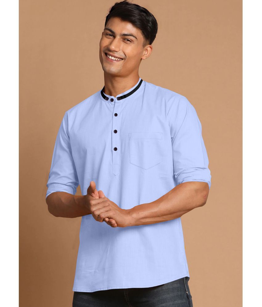     			Nofilter Light Blue Cotton Blend Men's Regular Kurta ( Pack of 1 )