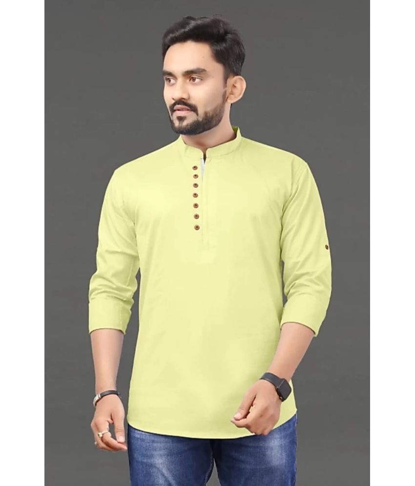     			Nofilter Yellow Cotton Blend Men's Regular Kurta ( Pack of 1 )