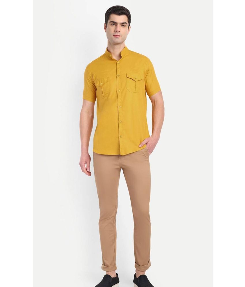     			S-LINE 100% Cotton Slim Fit Solids Half Sleeves Men's Casual Shirt - Yellow ( Pack of 1 )