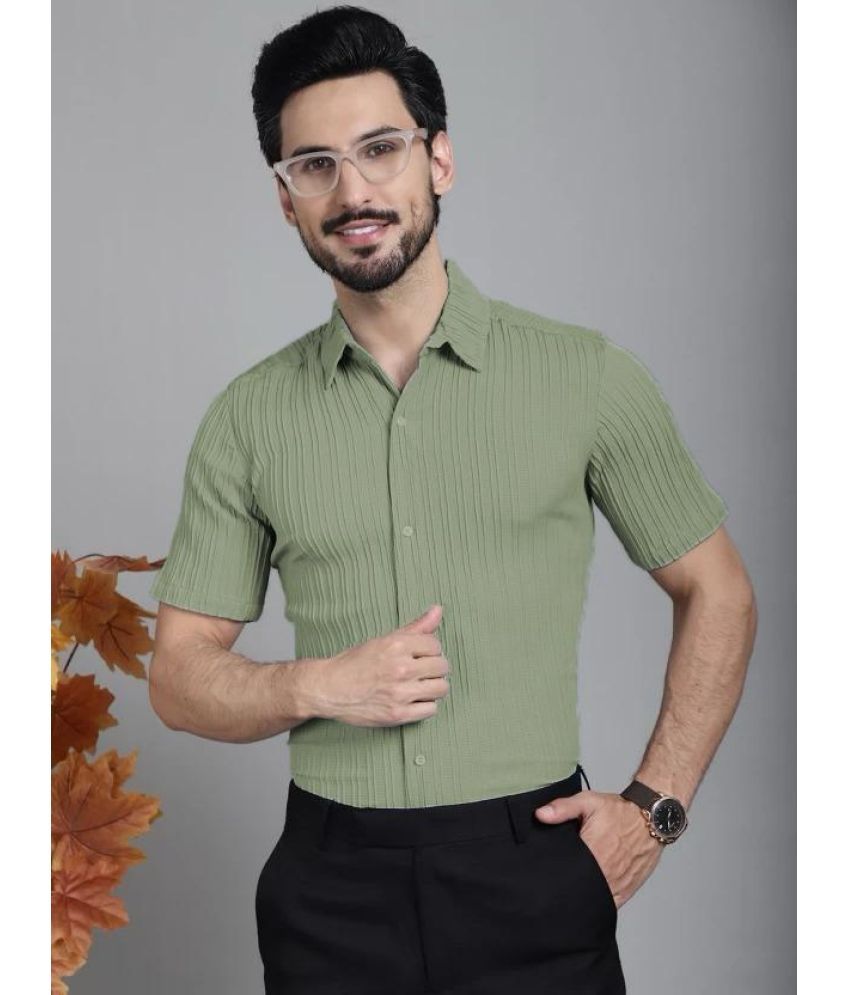     			S-LINE 100% Cotton Slim Fit Solids Half Sleeves Men's Casual Shirt - Green ( Pack of 1 )