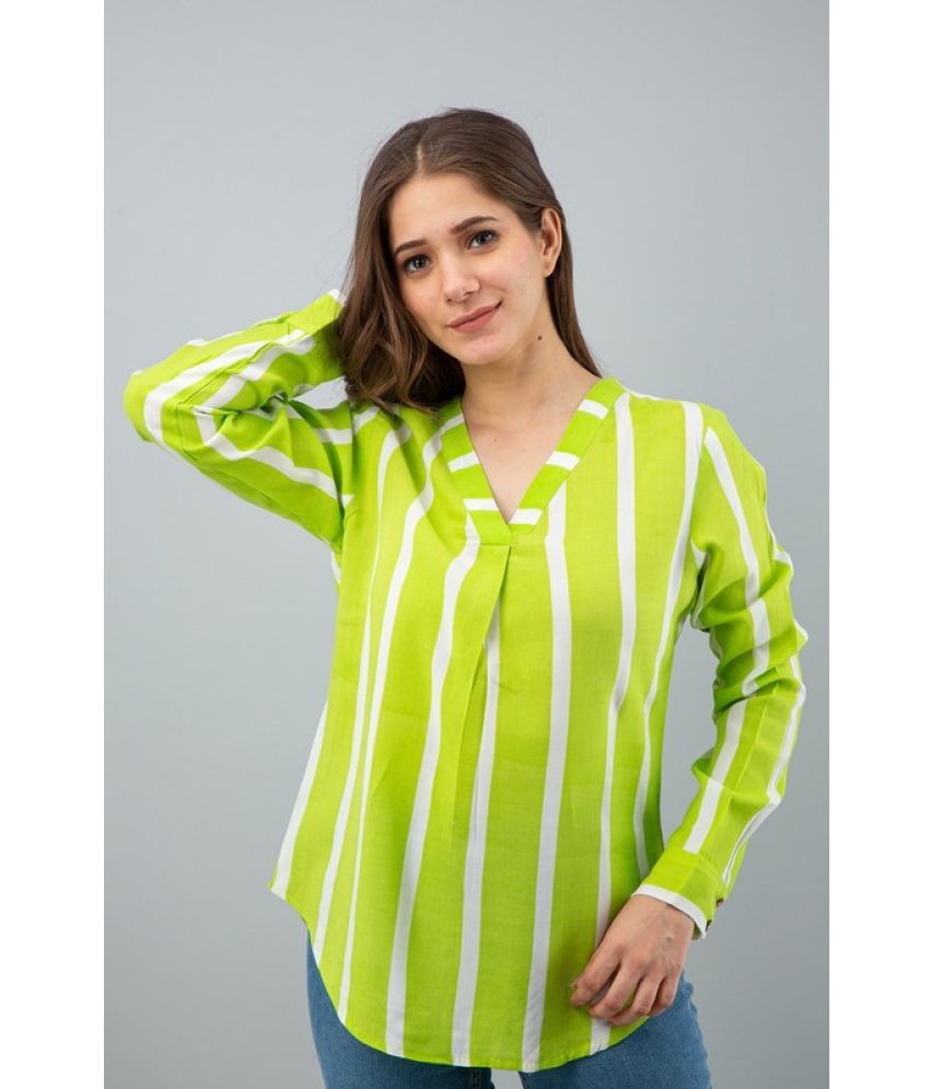     			Bhawanaprint Green Viscose Rayon Women's Regular Top ( Pack of 1 )