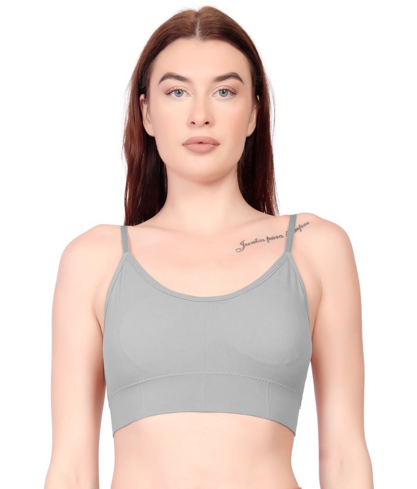     			Flenzy Pack of 1 Cotton Blend Removable Padding Shaping Bra For Women ( Grey Melange )