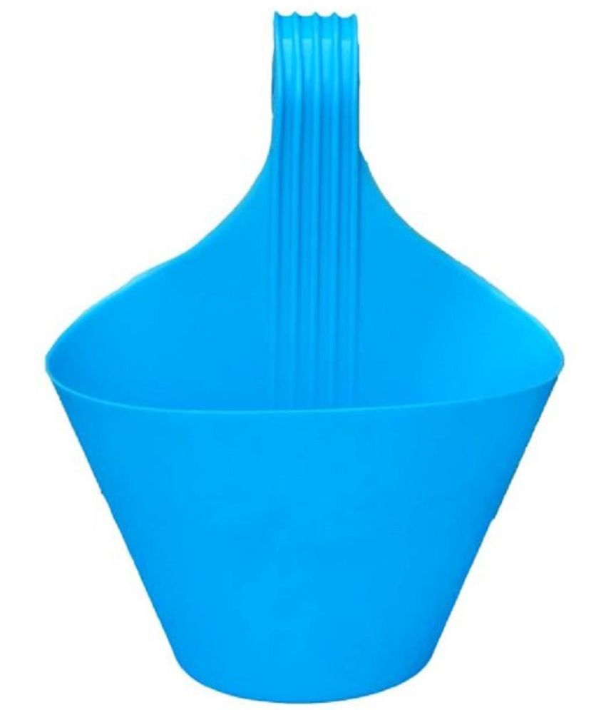     			Green plant indoor Blue Plastic Hanging Planter ( Pack of 1 )