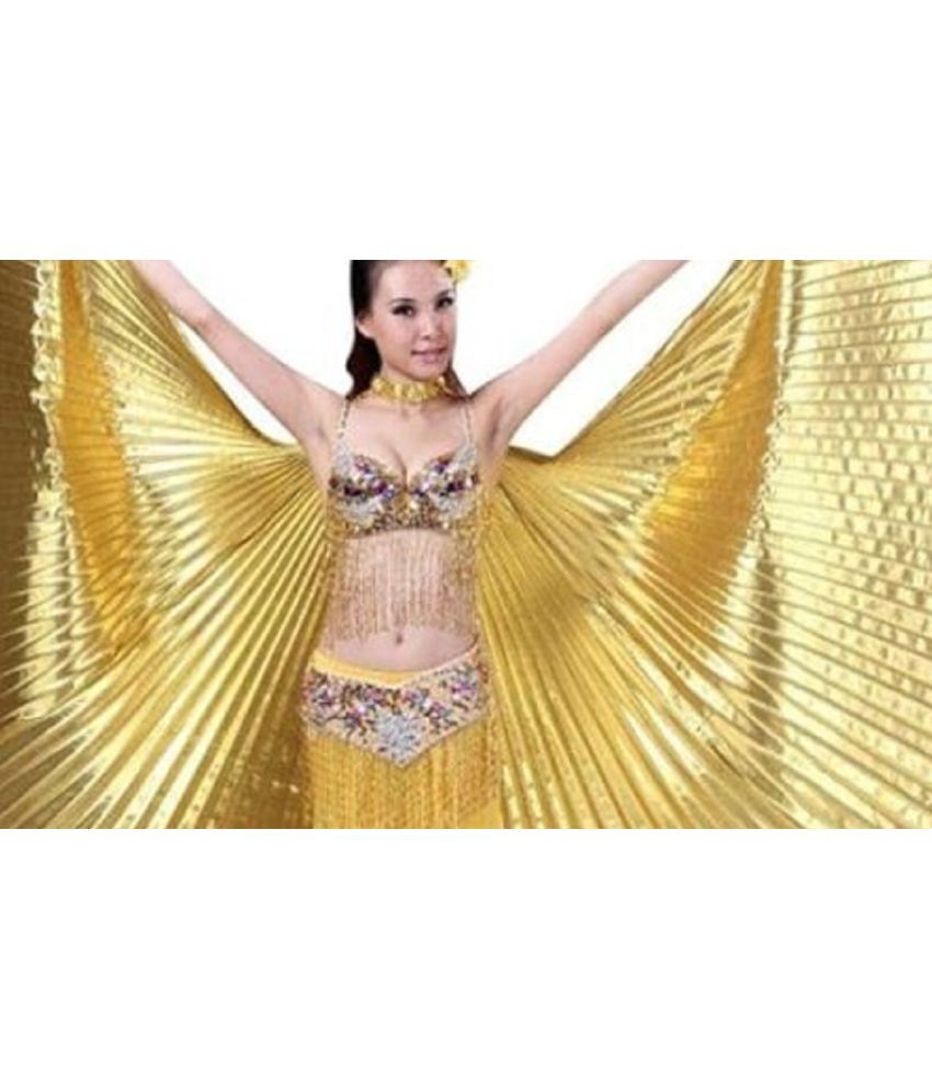     			Kkalakriti Carnival Dance Wings Golden Color Belly Dance Prop Costume|Events,Theme Parties Kids Costume Wear