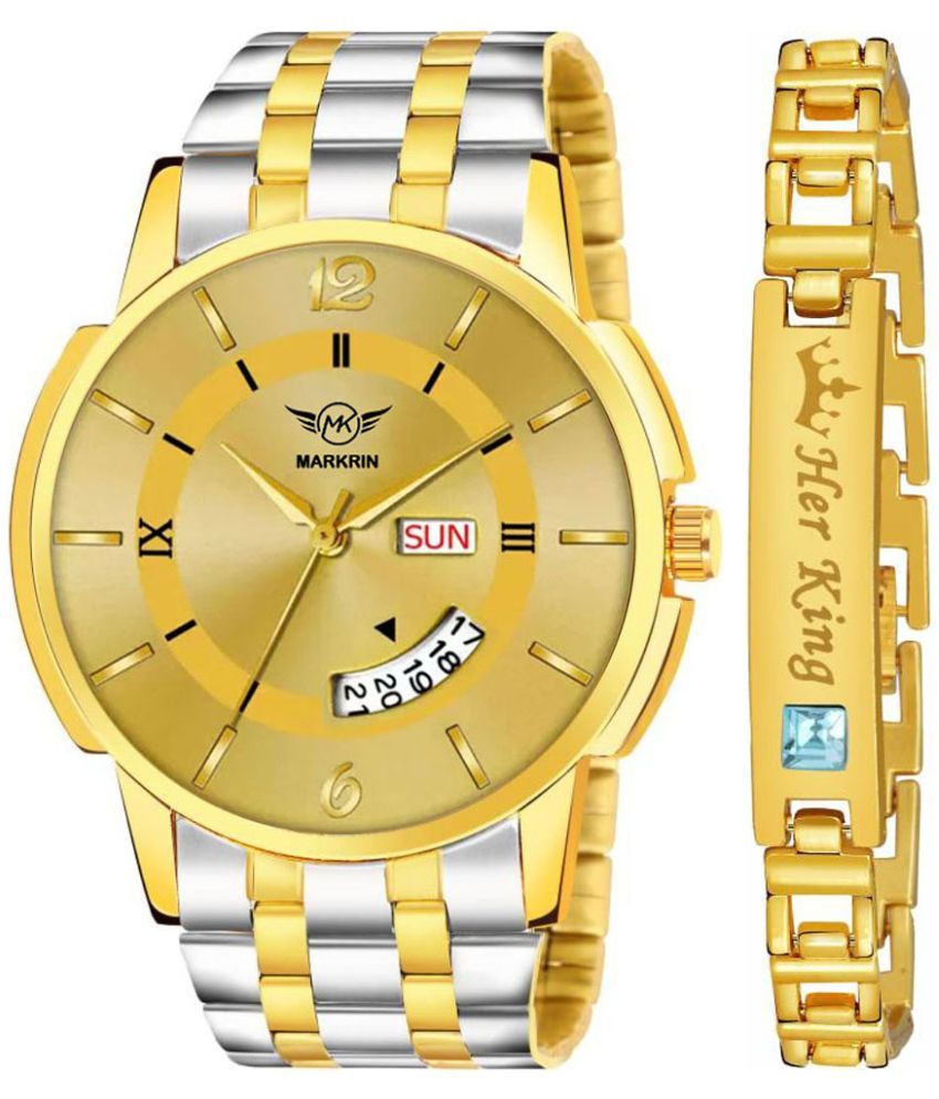     			MARKRIN Gold Stainless Steel Analog Men's Watch