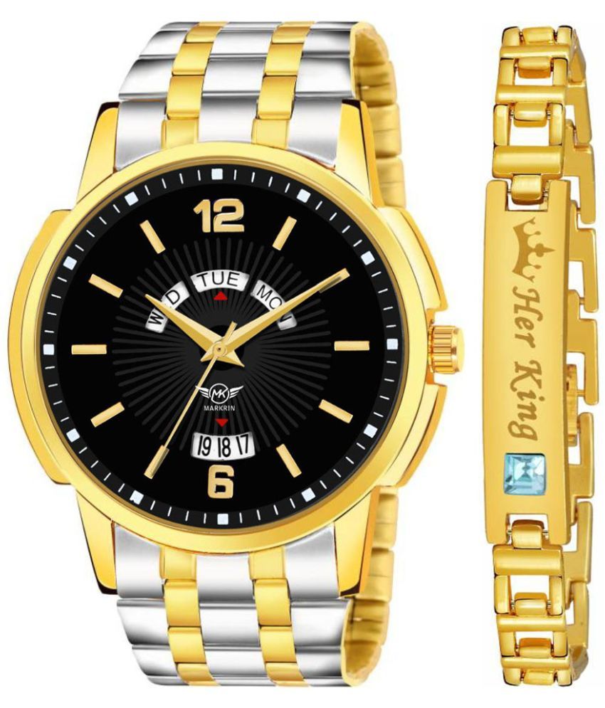     			MARKRIN Gold Stainless Steel Analog Men's Watch