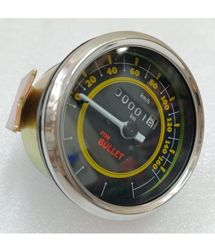     			Pure Biking Black Stylish Manual Speedo Meter 0-160 Km For Bullet 350 (Gold Meter)