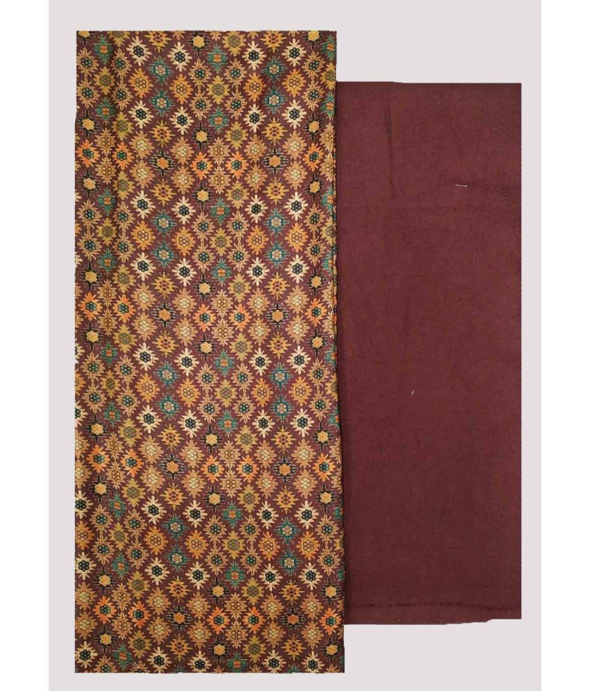     			Soul Essence Unstitched Woollen Printed Dress Material - Maroon ( Pack of 1 )