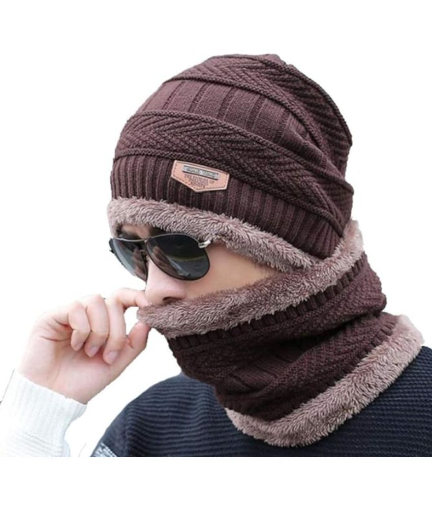     			YOUTH ROBE Pack of 1 Woollen Men's Cap ( Brown )