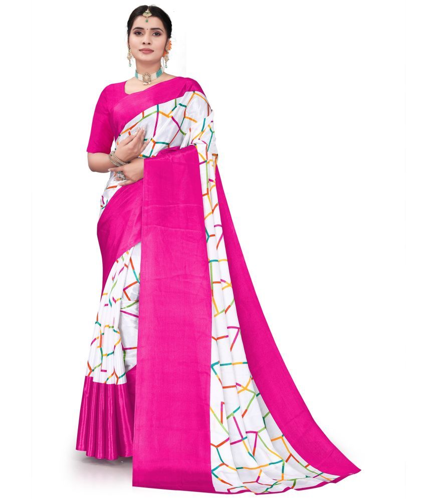     			Ambe Creation Crepe Printed Saree With Blouse Piece ( Pink , Pack of 1 )