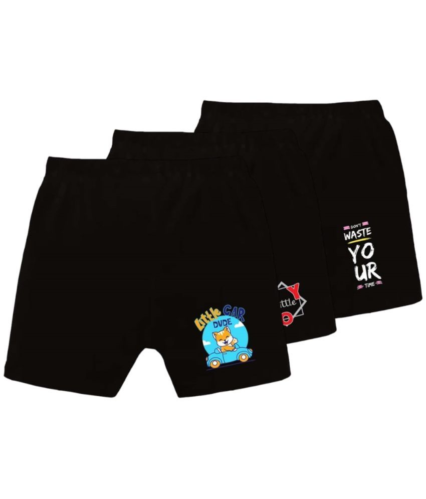     			COOLTEES4U Pack of 3 Cotton Shorts For Boys ( Black )