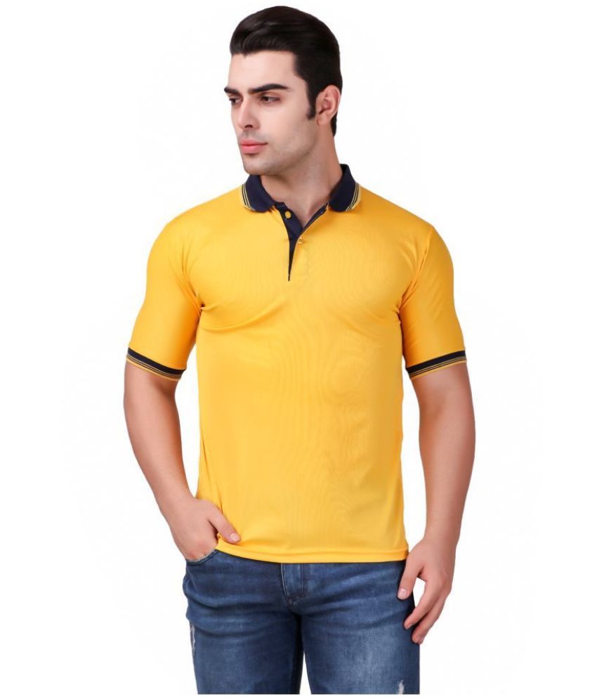     			Funky Guys Pack of 1 Polyester Slim Fit Solid Half Sleeves Men's Polo T Shirt ( Yellow )