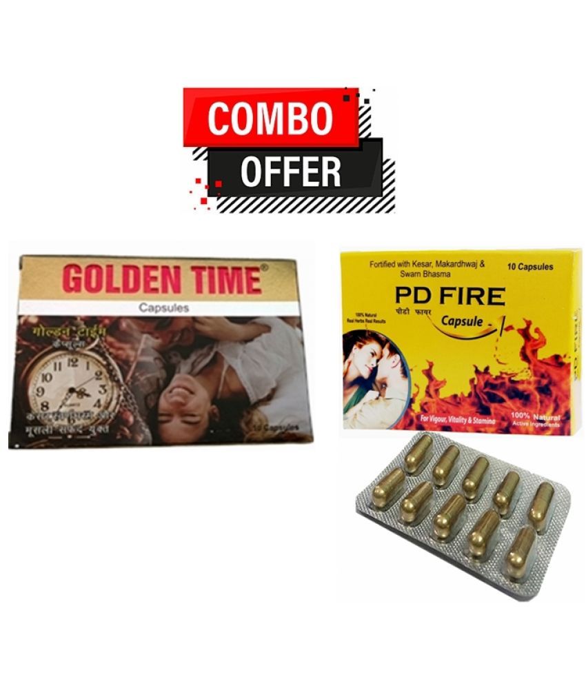     			G & G Pharm@cy Golden Time Capsules 10no.s & Pd Fire Capsules 10no.s 100% Natural Pack of 2