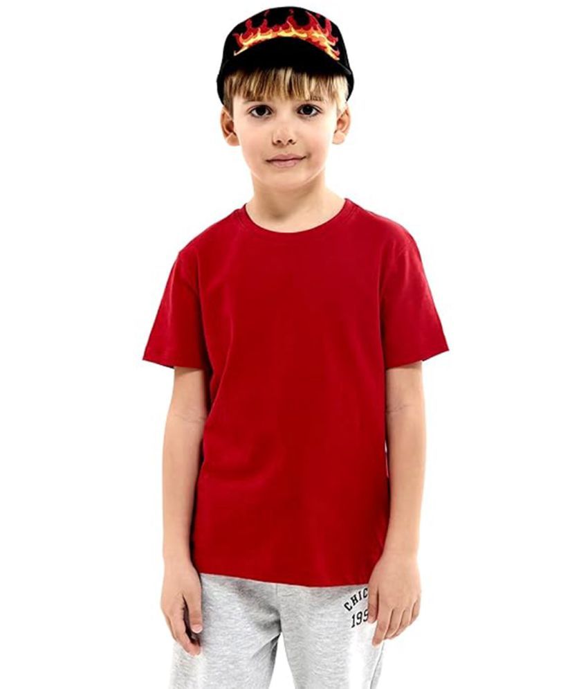     			JUST TRY FASHION Pack of 1 Boys Cotton T-Shirt ( Red )