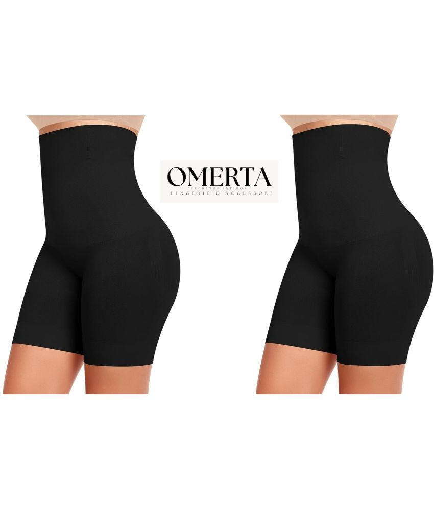     			Omerta Best Quality Shapewear Shorts Tummy Control Shapewear Invisible Shaping Shorts High Waisted Body Shaper Shorts Under Dress (Fits Waist : 30 to 39 Inch) - 2 Black