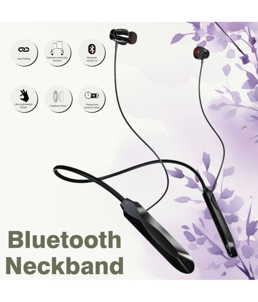     			Shop To Shop Bluetooth Neckband In-the-ear Bluetooth Headset with Upto 7h Talktime Deep Bass - Black