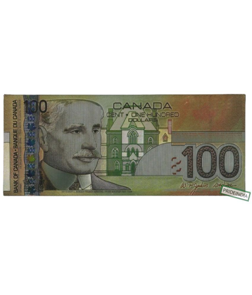     			Silverplated 100 Dollar, Canada Rare, Old Note For Collection