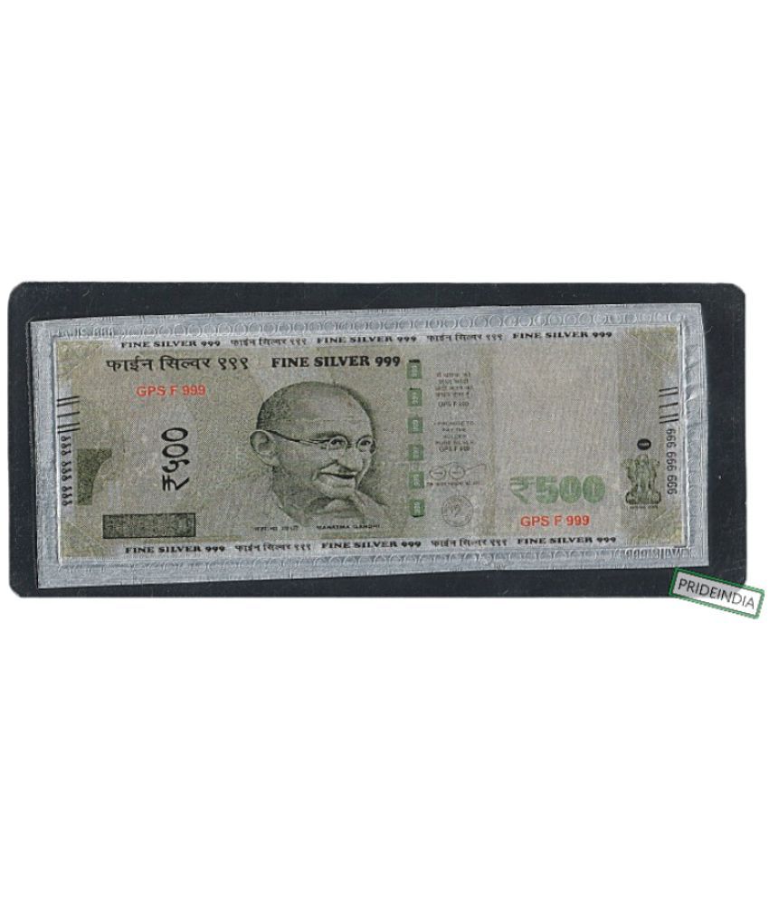     			Silverplated 500 Rupees Rare, Collectible Old Notes Collection