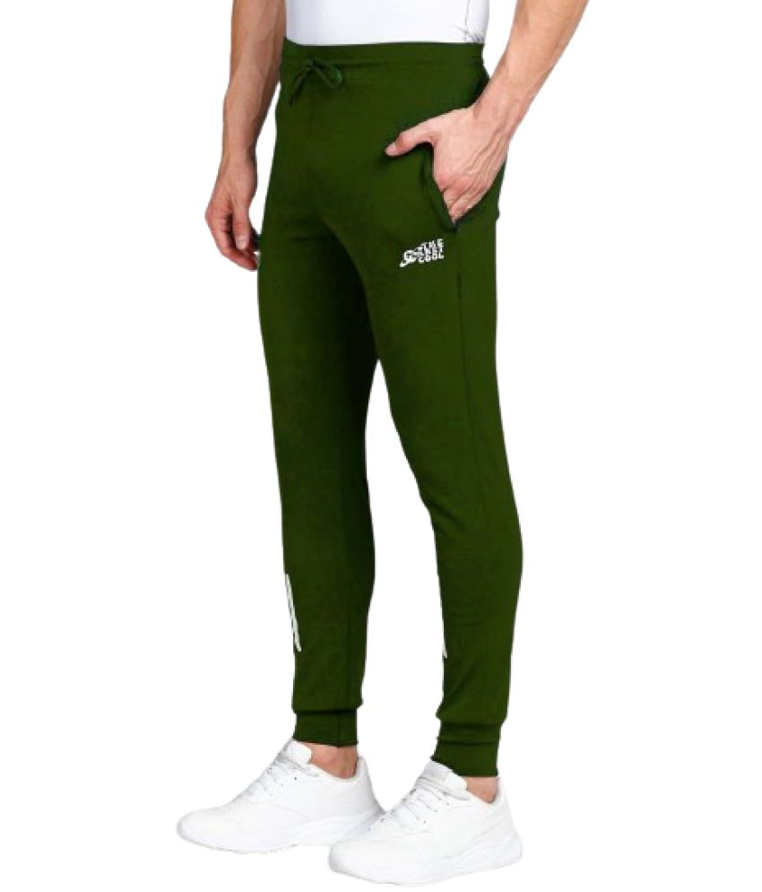     			THE PLANET COOL Olive Green Lycra Men's Sports Trackpants ( Pack of 1 )