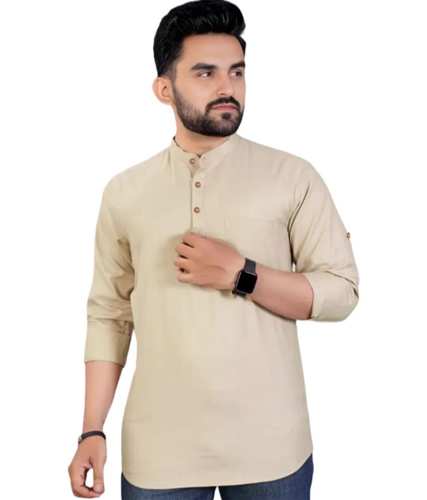     			Vida Loca Beige Cotton Men's Shirt Style Kurta ( Pack of 1 )