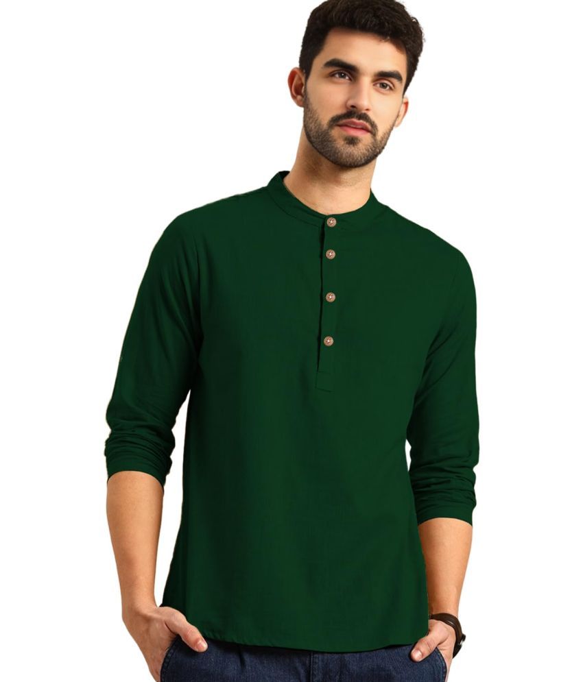     			Vida Loca Green Cotton Men's Shirt Style Kurta ( Pack of 1 )