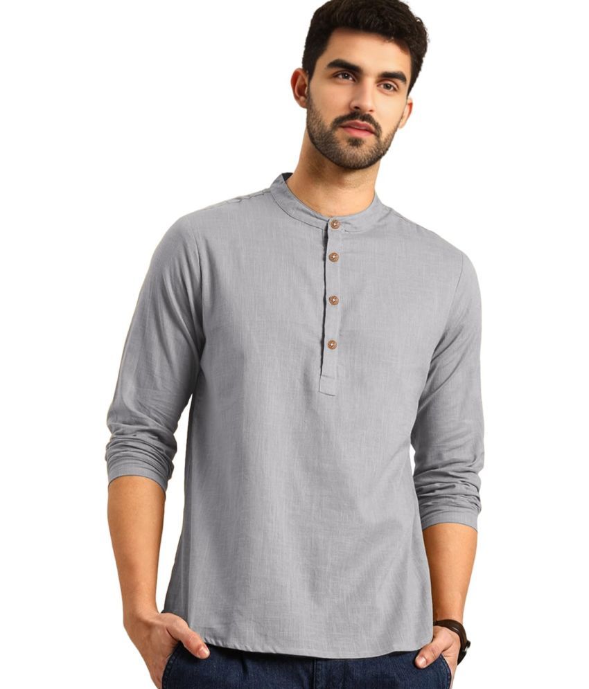     			Vida Loca Grey Cotton Men's Shirt Style Kurta ( Pack of 1 )