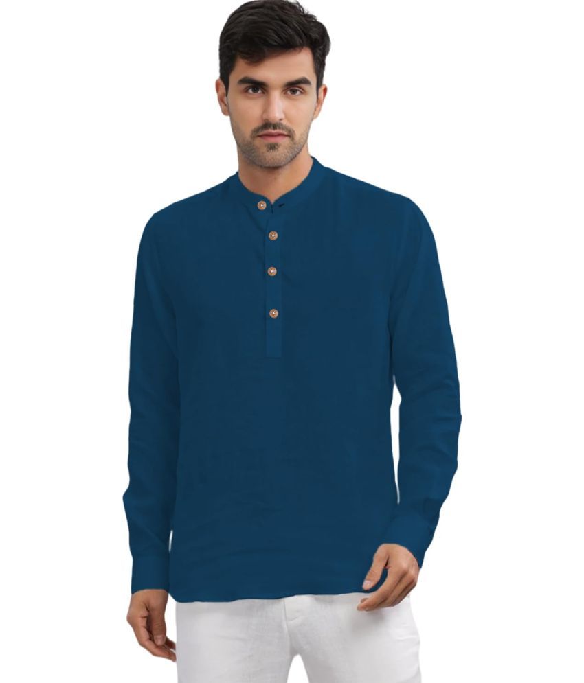     			Vida Loca Indigo Cotton Men's Shirt Style Kurta ( Pack of 1 )