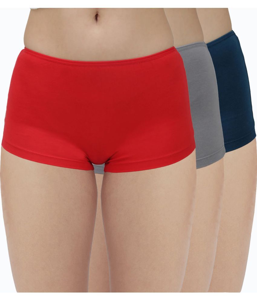     			Amul comfy Pack of 3 Cotton Boy Shorts For Women ( Multicolor )