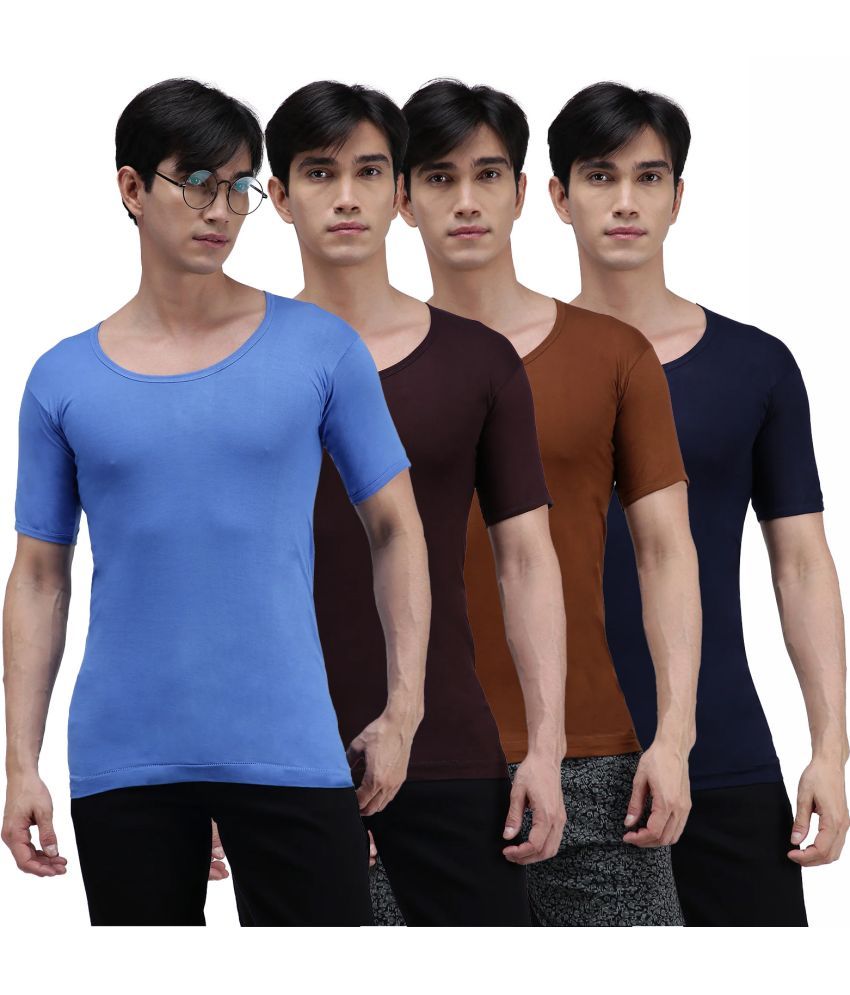     			Amul comfy Pack of 4 Cotton Basic Vest For Men ( Multicolor )