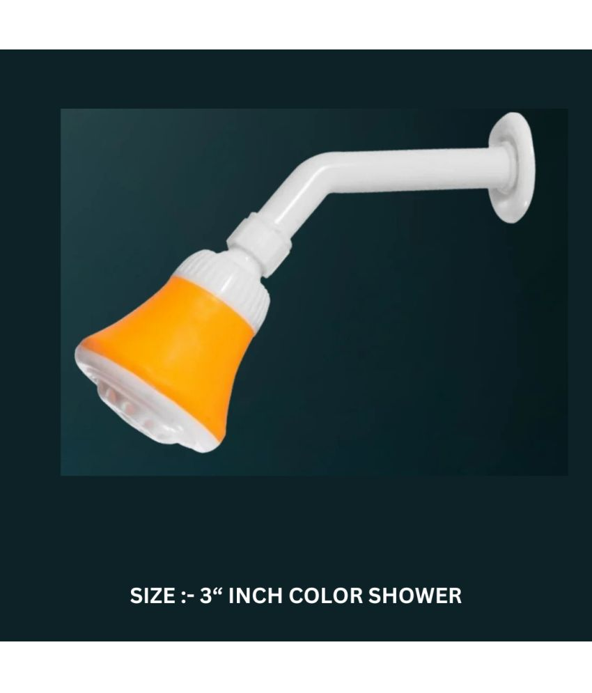     			BATHBLISS 3" PVC Orange Deluxe Shower with 7" Arm Plastic (ABS) Overhead Shower