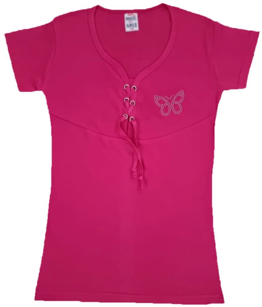     			COOLTEES4U Pack of 1 Girls 100% Cotton Top ( Pink )