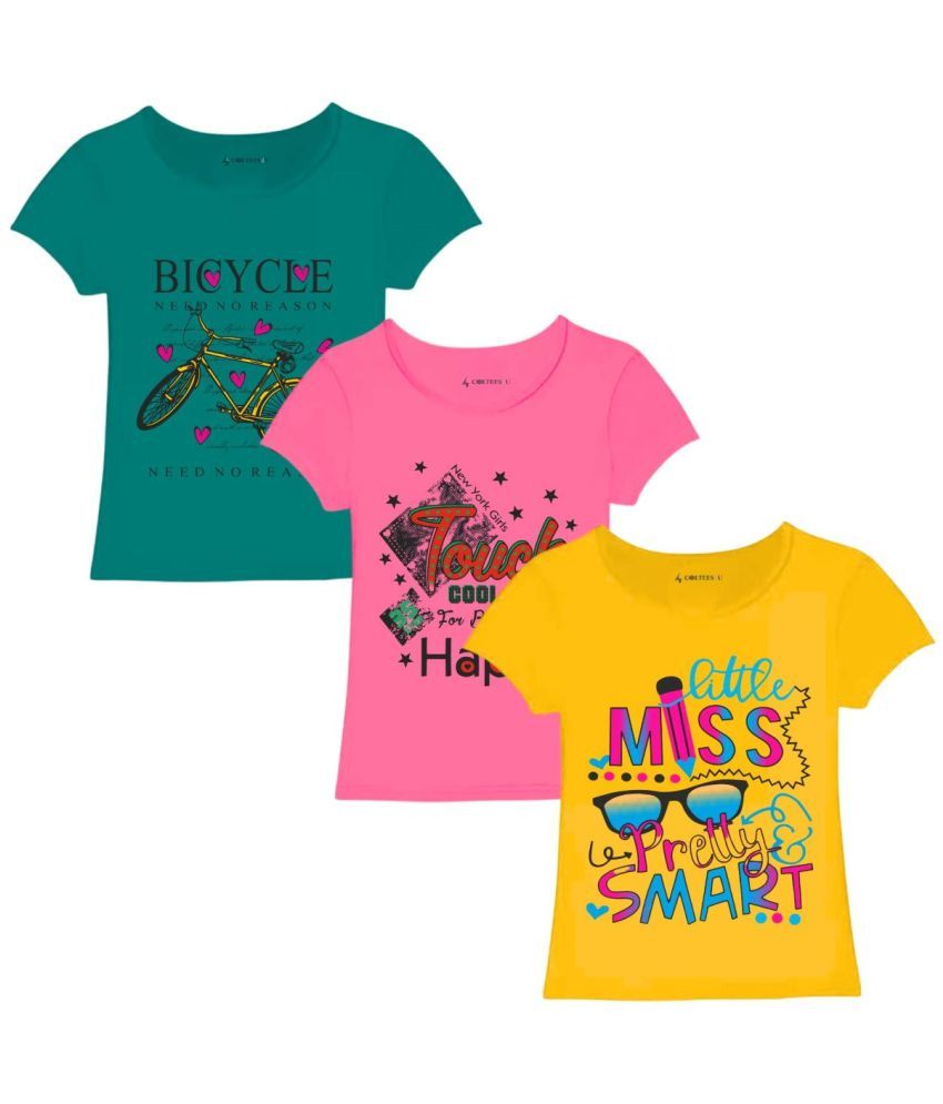     			COOLTEES4U Pack of 3 Girls 100% Cotton T-Shirt ( Multicolor )