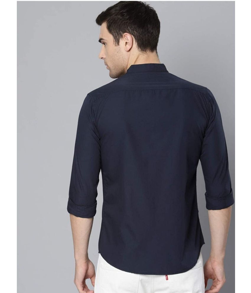     			Fatty Mouse Cotton Blend Regular Fit Solids Full Sleeves Men's Casual Shirt - Dark Blue ( Pack of 1 )