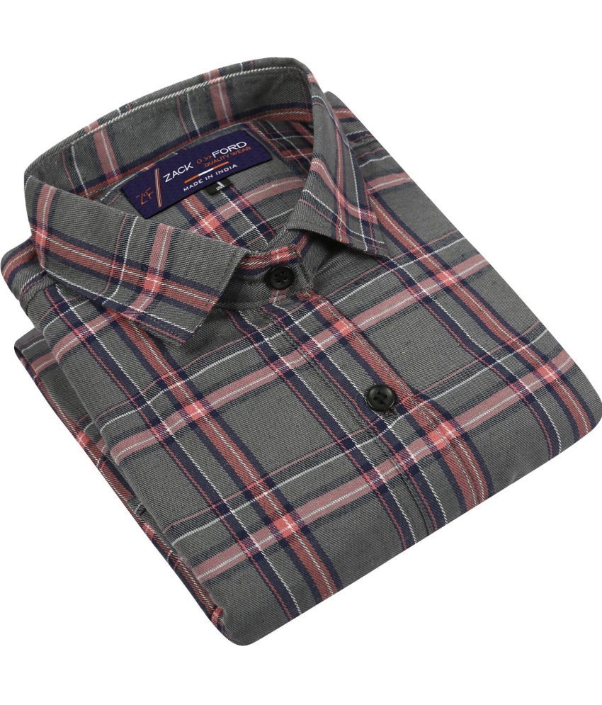     			Fatty Mouse Cotton Blend Regular Fit Checks Full Sleeves Men's Casual Shirt - Multicolor ( Pack of 1 )