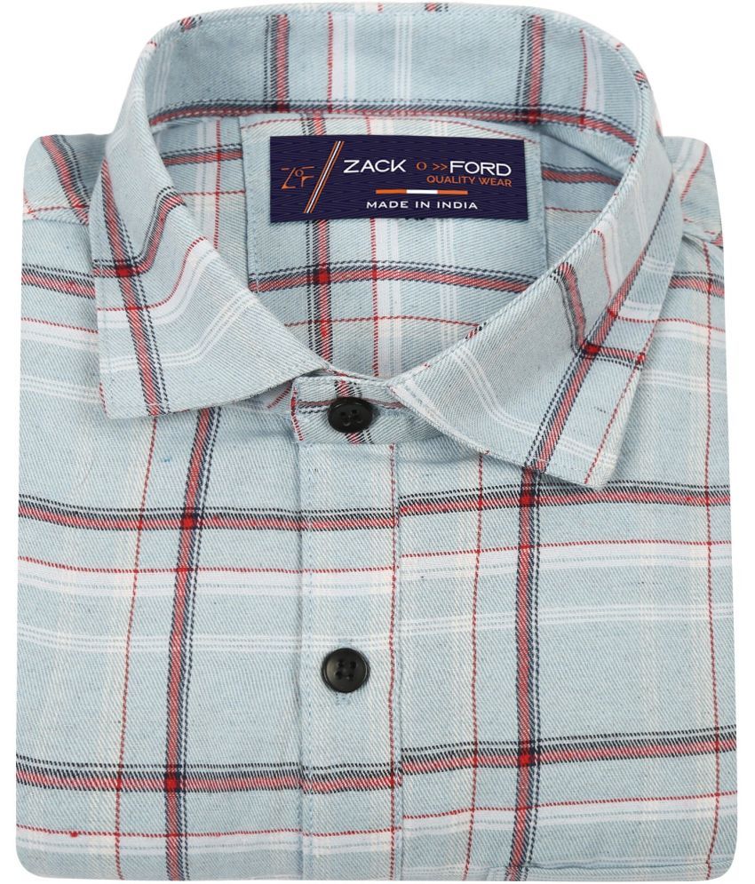     			Fatty Mouse Cotton Blend Regular Fit Checks Full Sleeves Men's Casual Shirt - Light Green ( Pack of 1 )