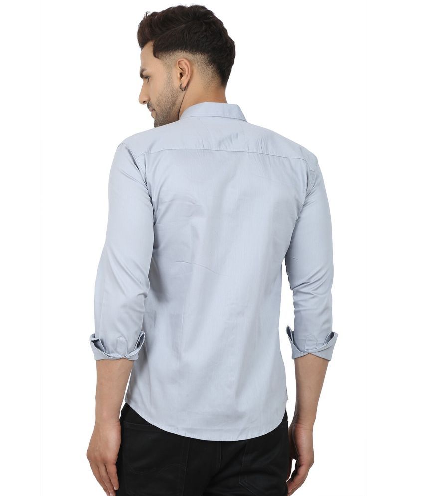     			Fatty Mouse Cotton Blend Regular Fit Solids Full Sleeves Men's Casual Shirt - Blue ( Pack of 1 )