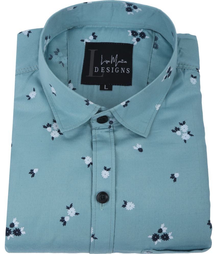     			Fatty Mouse Cotton Blend Regular Fit Printed Full Sleeves Men's Casual Shirt - Green ( Pack of 1 )