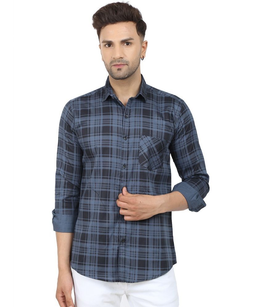     			Fatty Mouse Cotton Blend Regular Fit Checks Full Sleeves Men's Casual Shirt - Multicolor ( Pack of 1 )