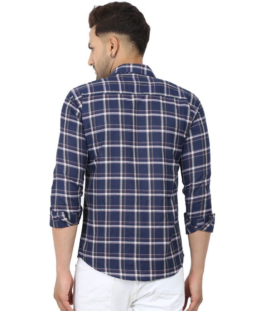     			Fatty Mouse Cotton Blend Regular Fit Checks Full Sleeves Men's Casual Shirt - Multicolor ( Pack of 1 )