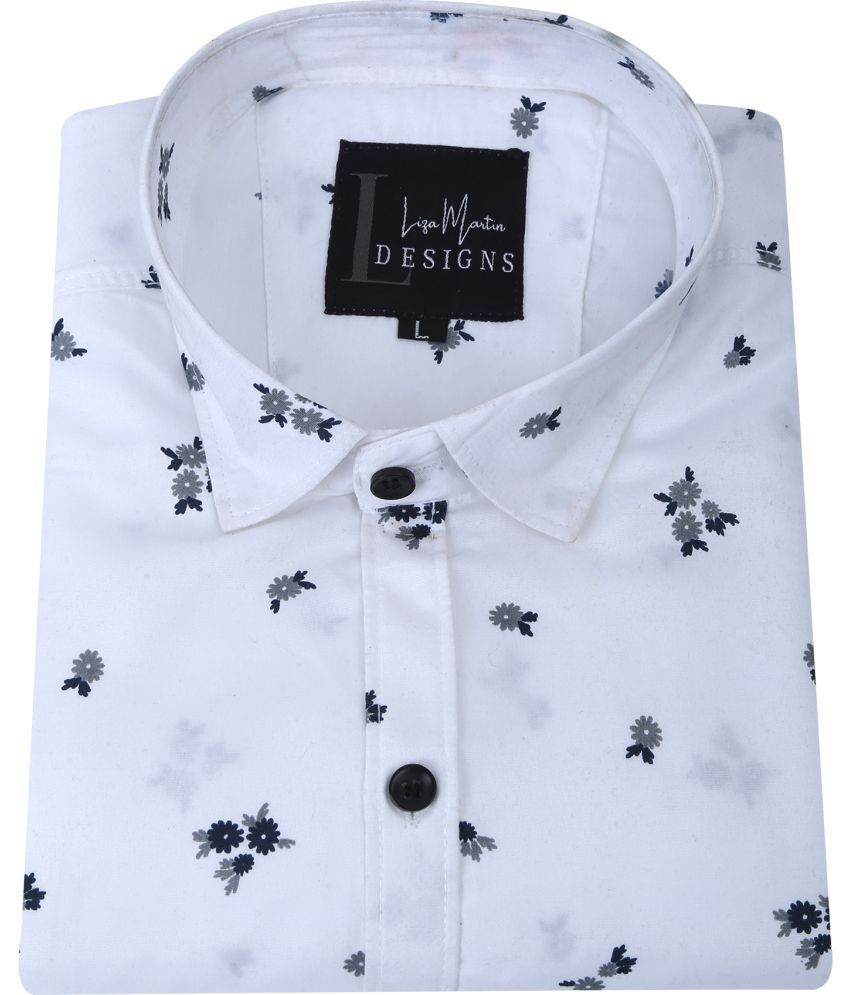     			Fatty Mouse Cotton Blend Regular Fit Printed Full Sleeves Men's Casual Shirt - White ( Pack of 1 )