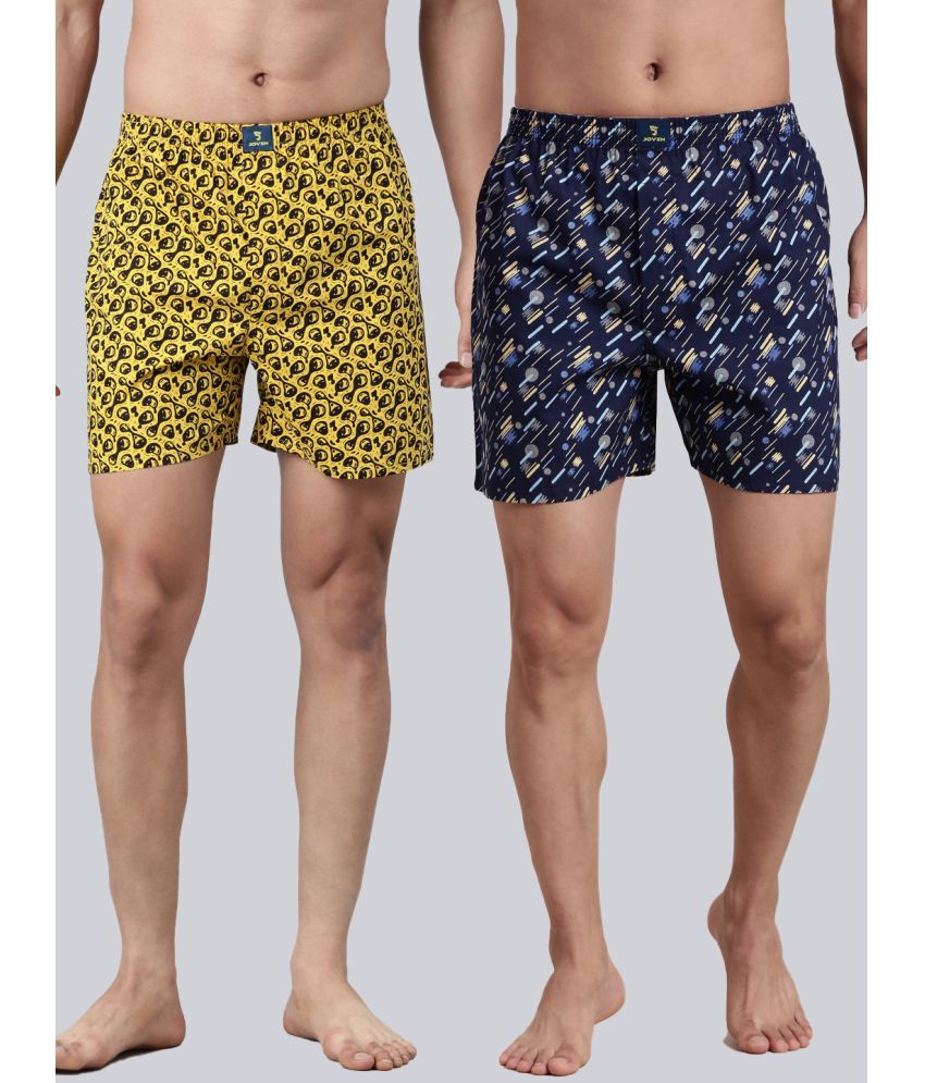     			Joven Pack of 2 Cotton Boxers For Men's ( Navy Blue )