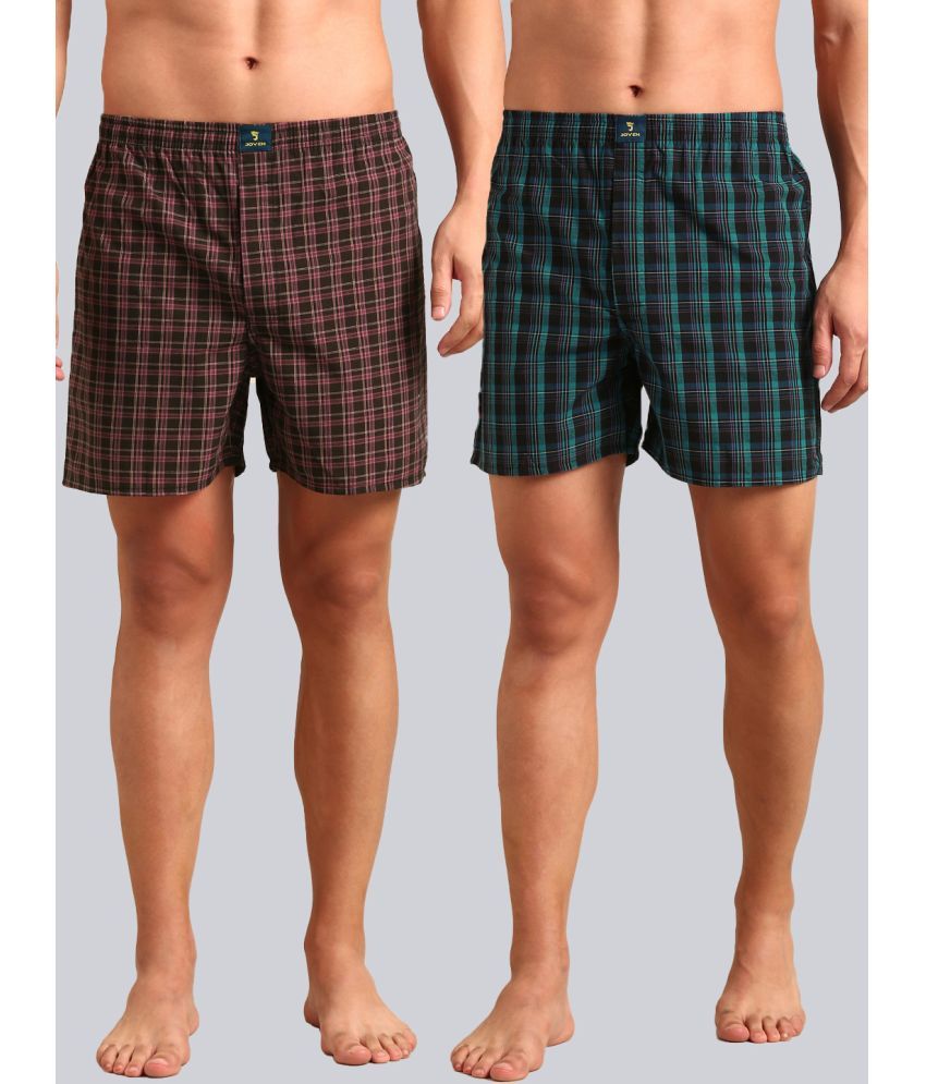     			Joven Pack of 2 Cotton Boxers For Men's ( Green )