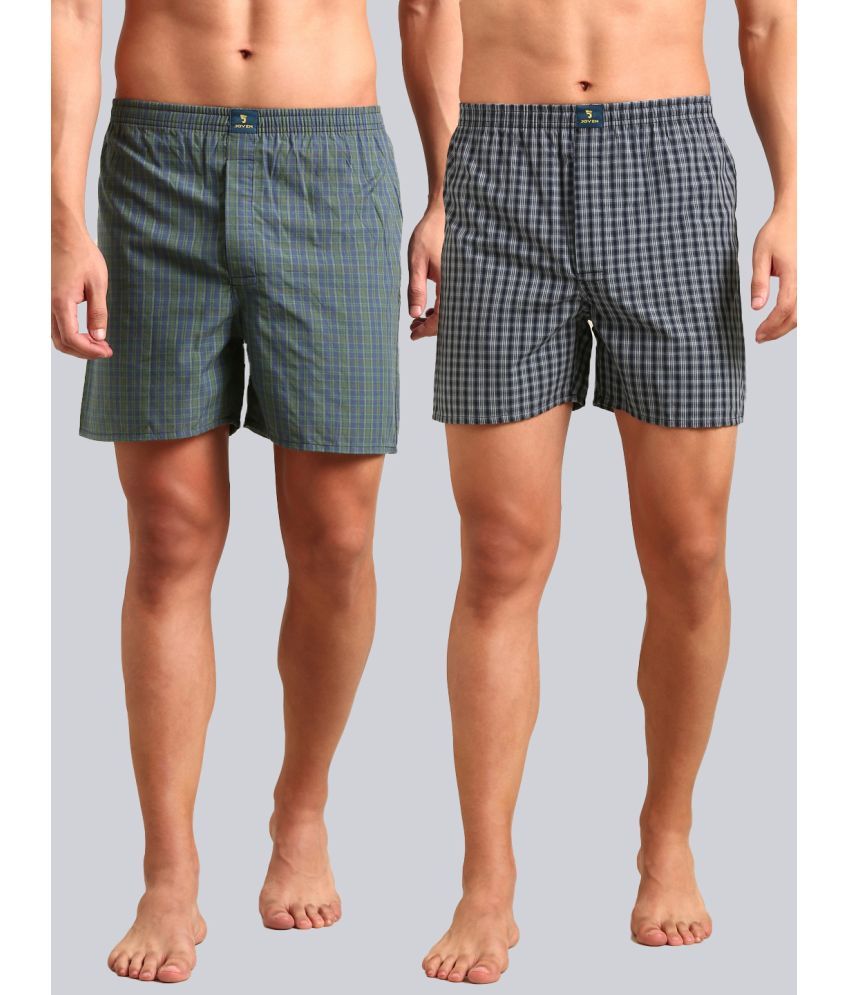     			Joven Pack of 2 Cotton Boxers For Men's ( Navy Blue )