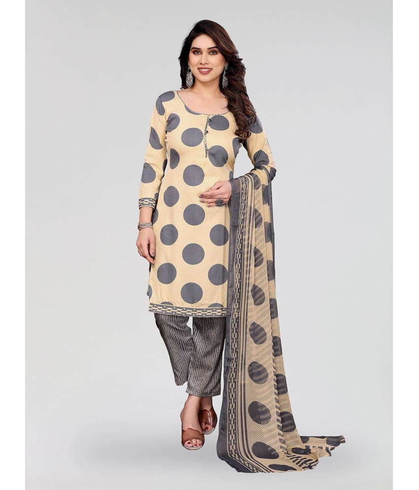     			Kashvi Unstitched Crepe Printed Dress Material - Cream ( Pack of 1 )