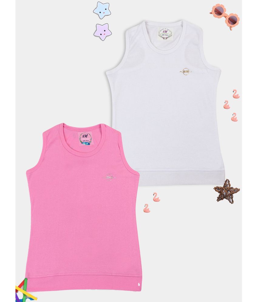     			PAMPOLINA Pack of 2 Girls Cotton Top ( Pink )