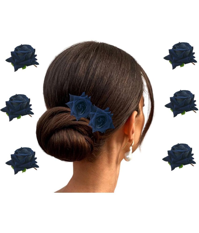     			Rhosyn Blue Women's Hair Clip ( Pack of 6 )