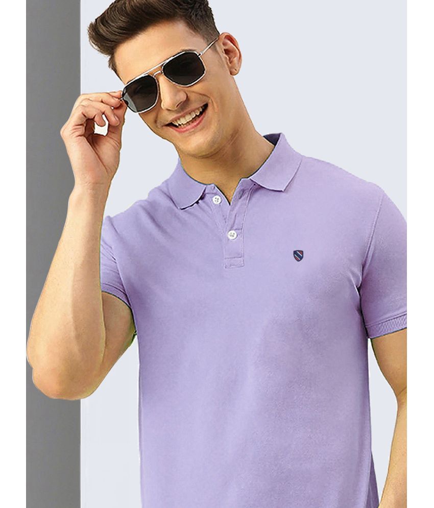     			AIN6 Pack of 1 Cotton Blend Regular Fit Solid Half Sleeves Men's Polo T Shirt ( Lavender )